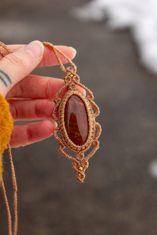 Snake Skin Jasper • macrame necklace