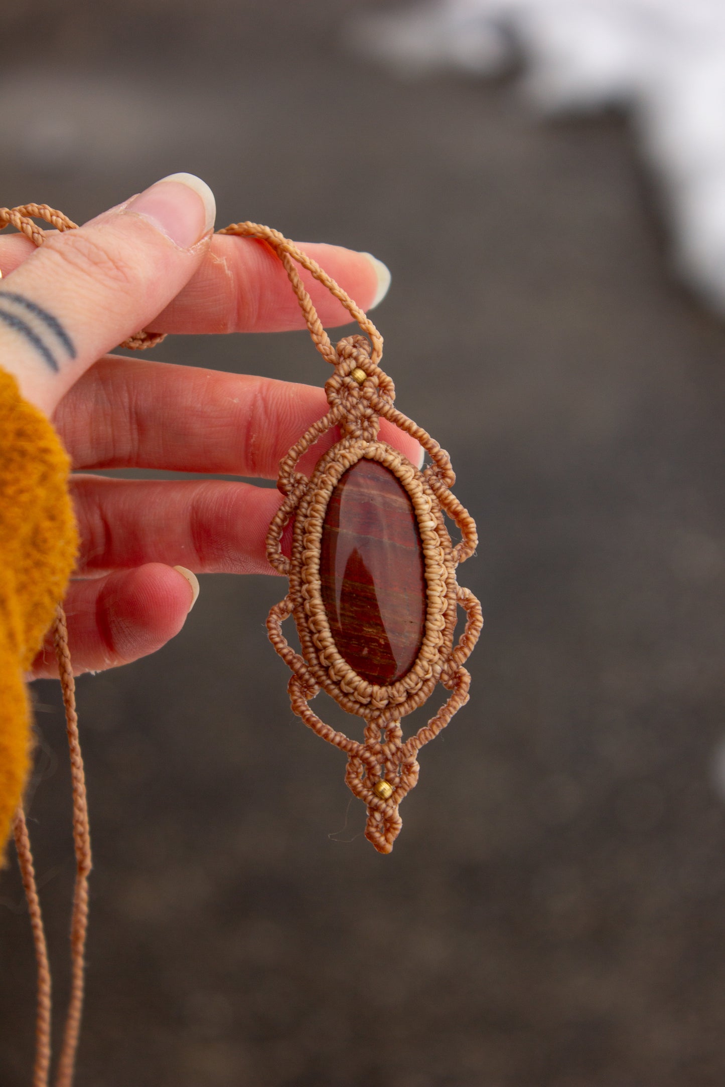 Snake Skin Jasper • macrame necklace