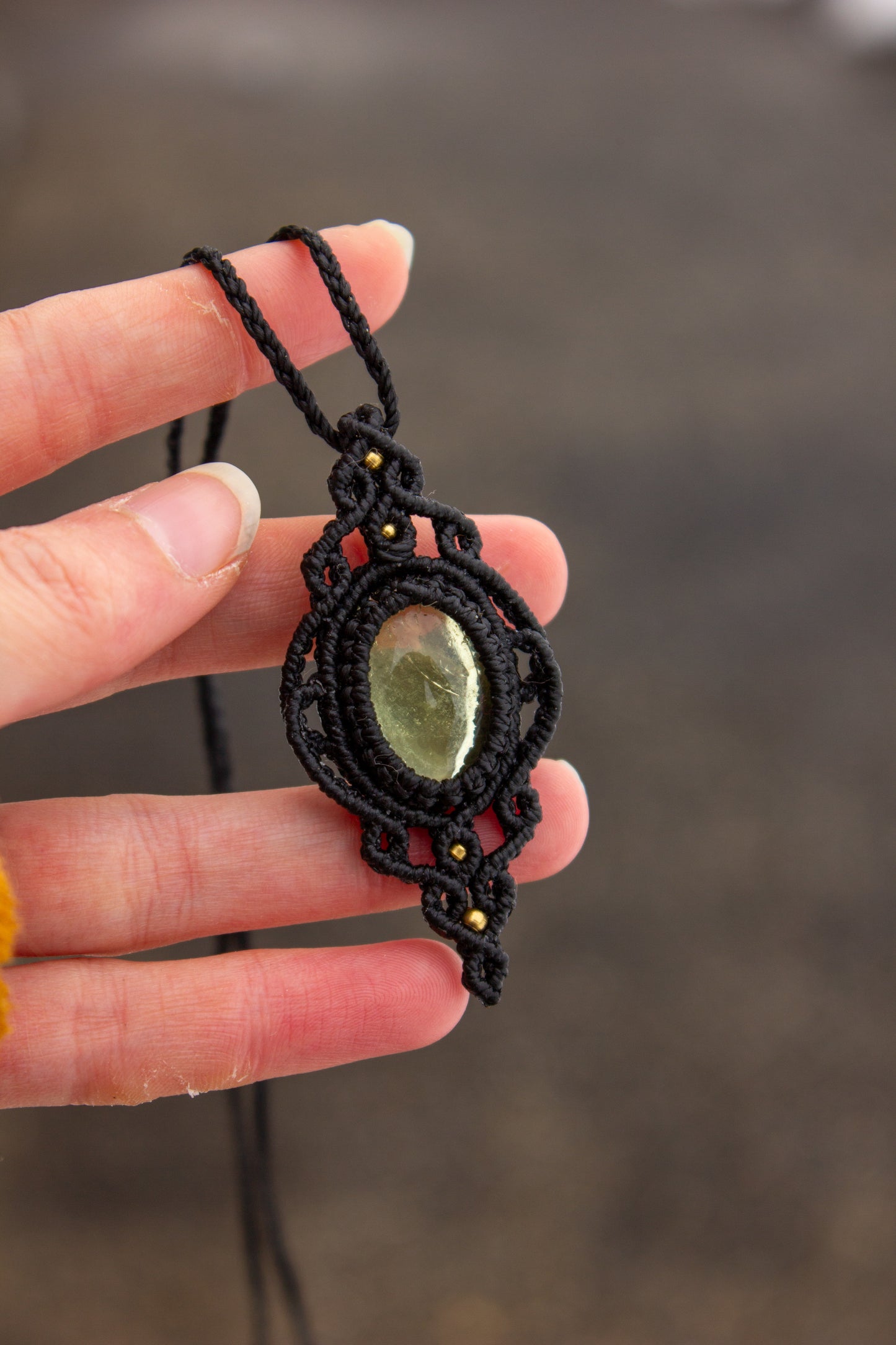 Lemon Quartz • macrame necklace