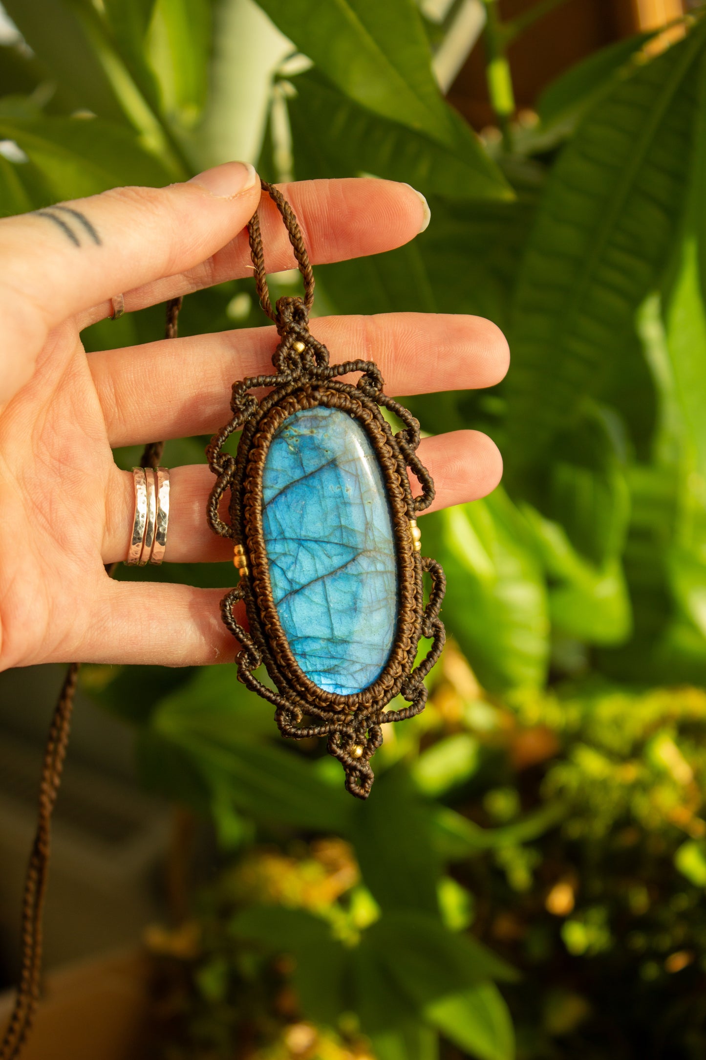 Labradorite • macrame necklace