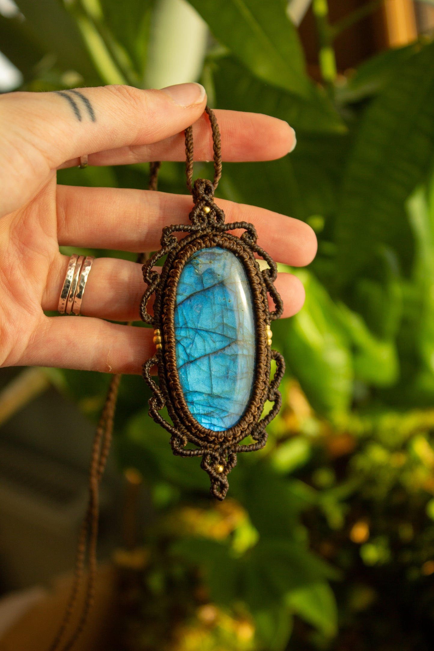Labradorite • macrame necklace