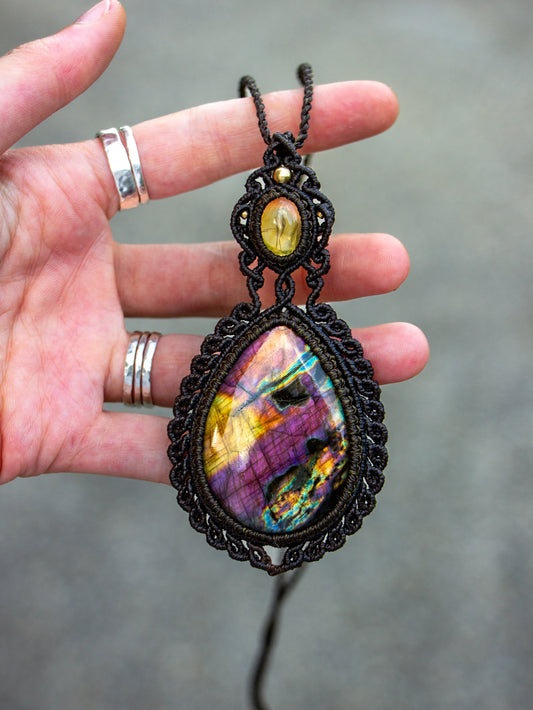 Citrine & Labradorite necklace