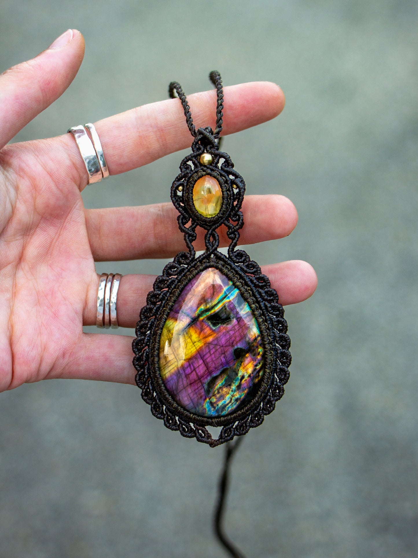 Citrine & Labradorite necklace