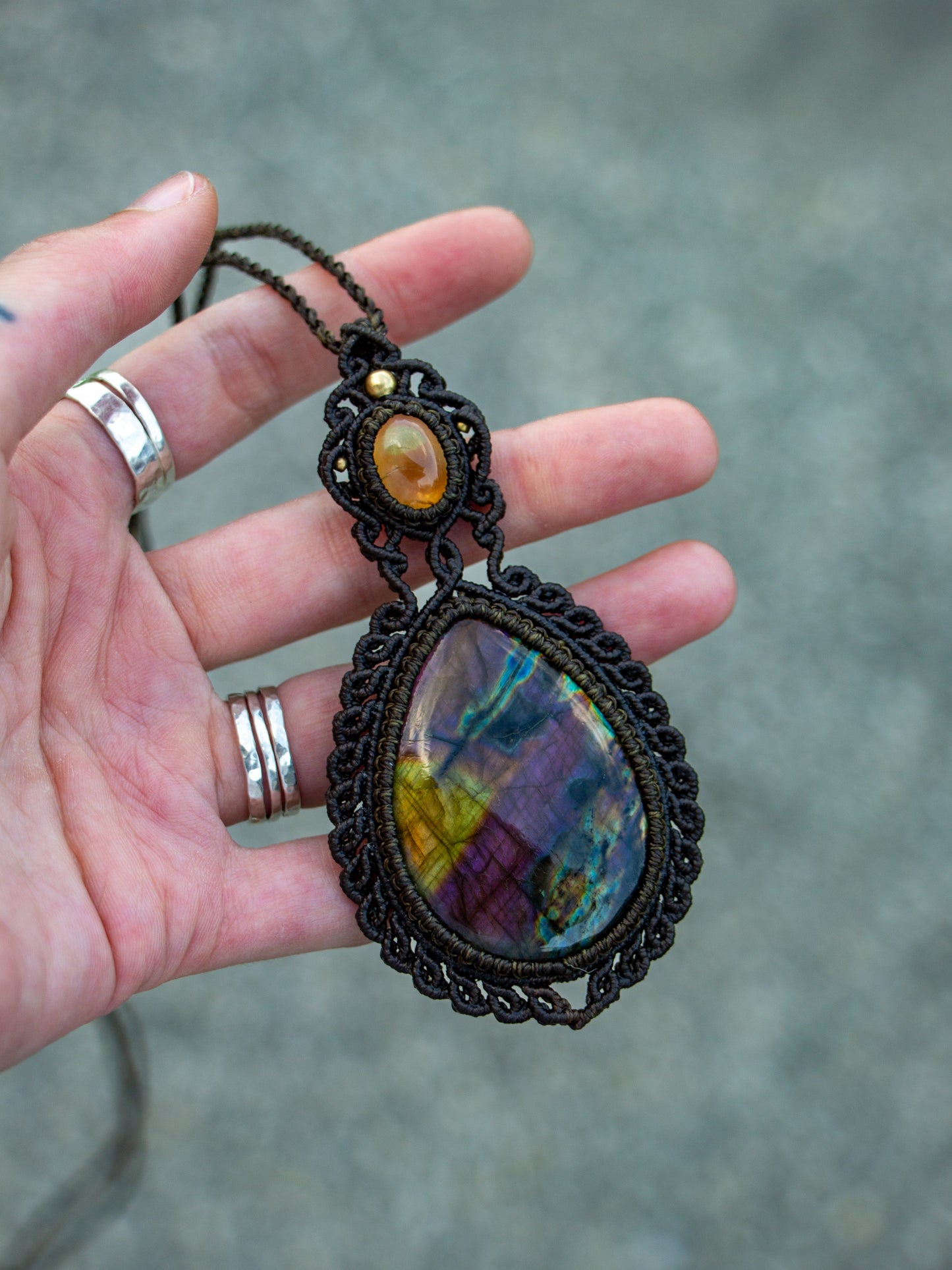 Citrine & Labradorite necklace