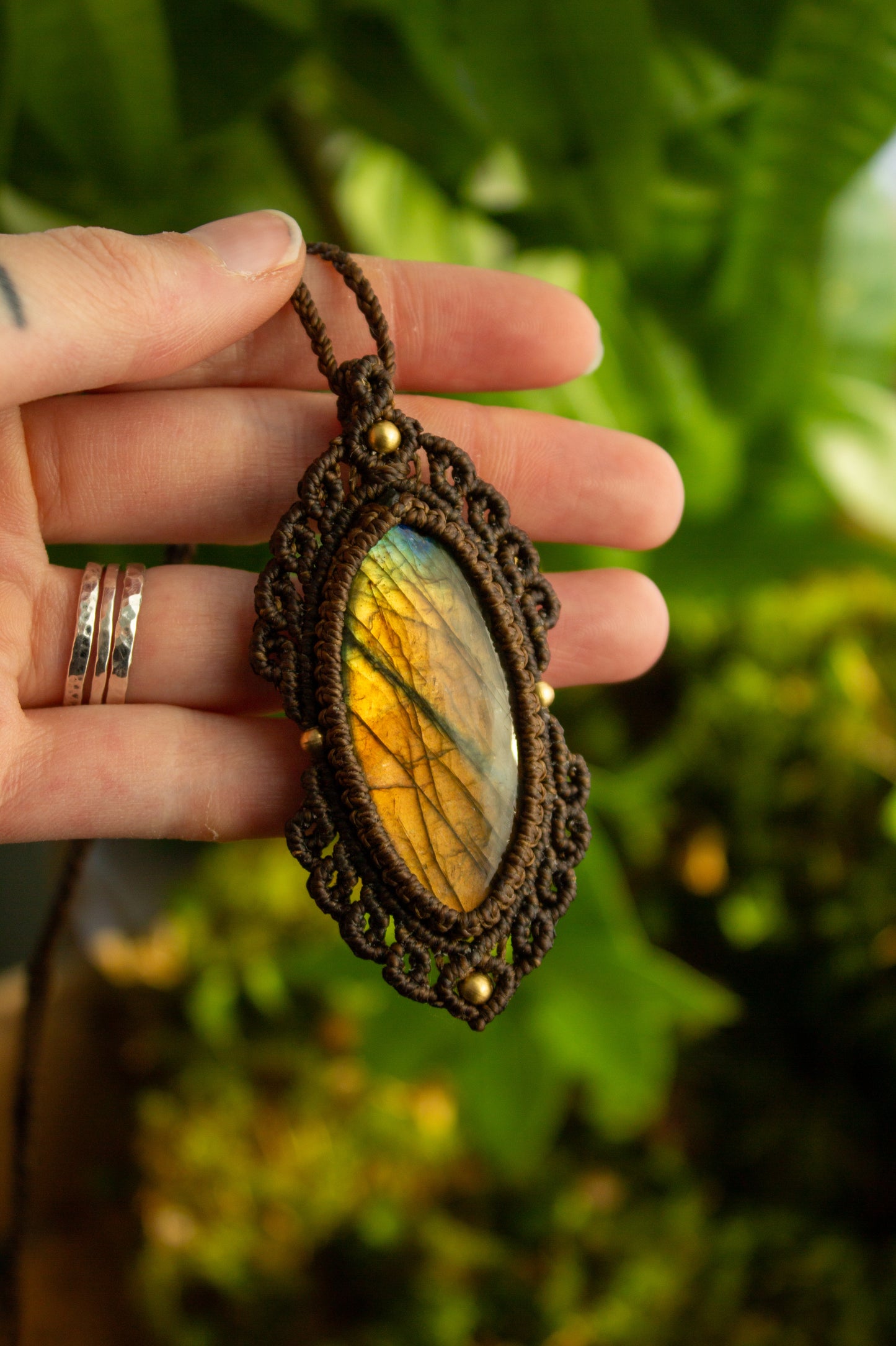 Labradorite • macrame necklace