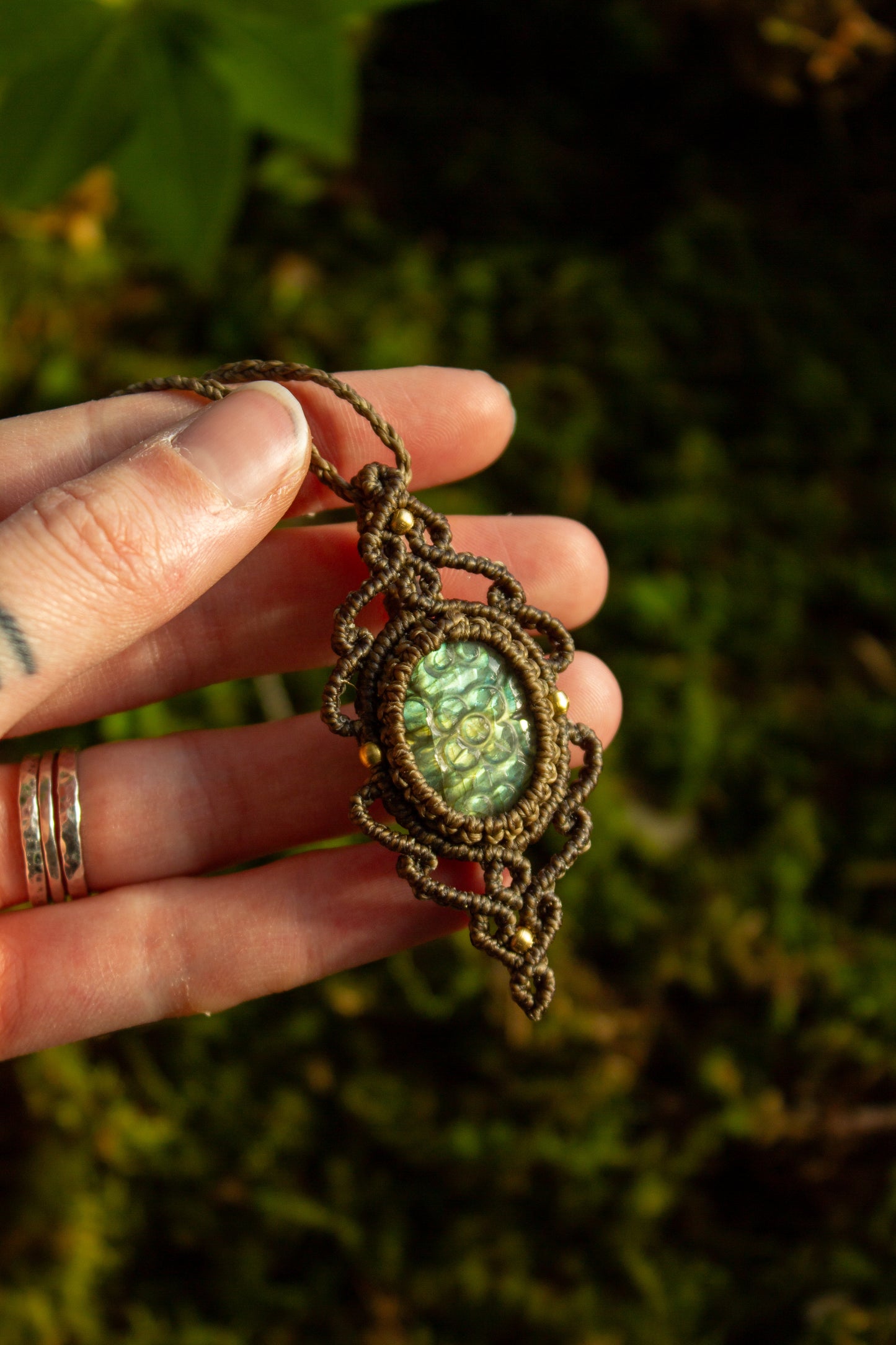 Labradorite • macrame necklace