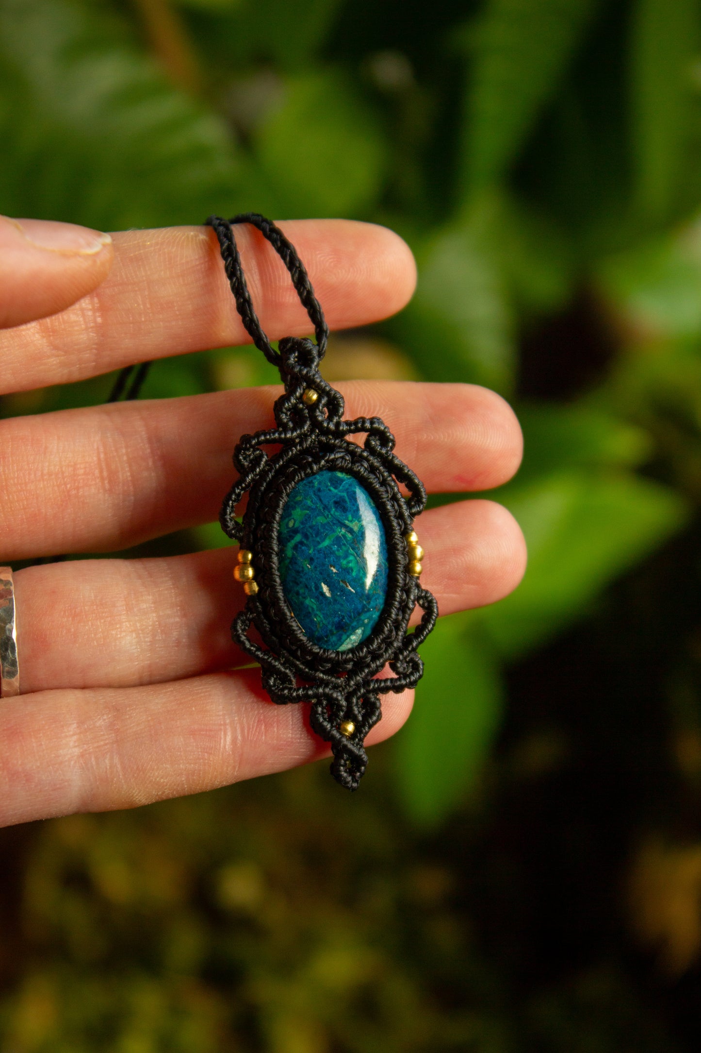 Shattuckite • macrame necklace