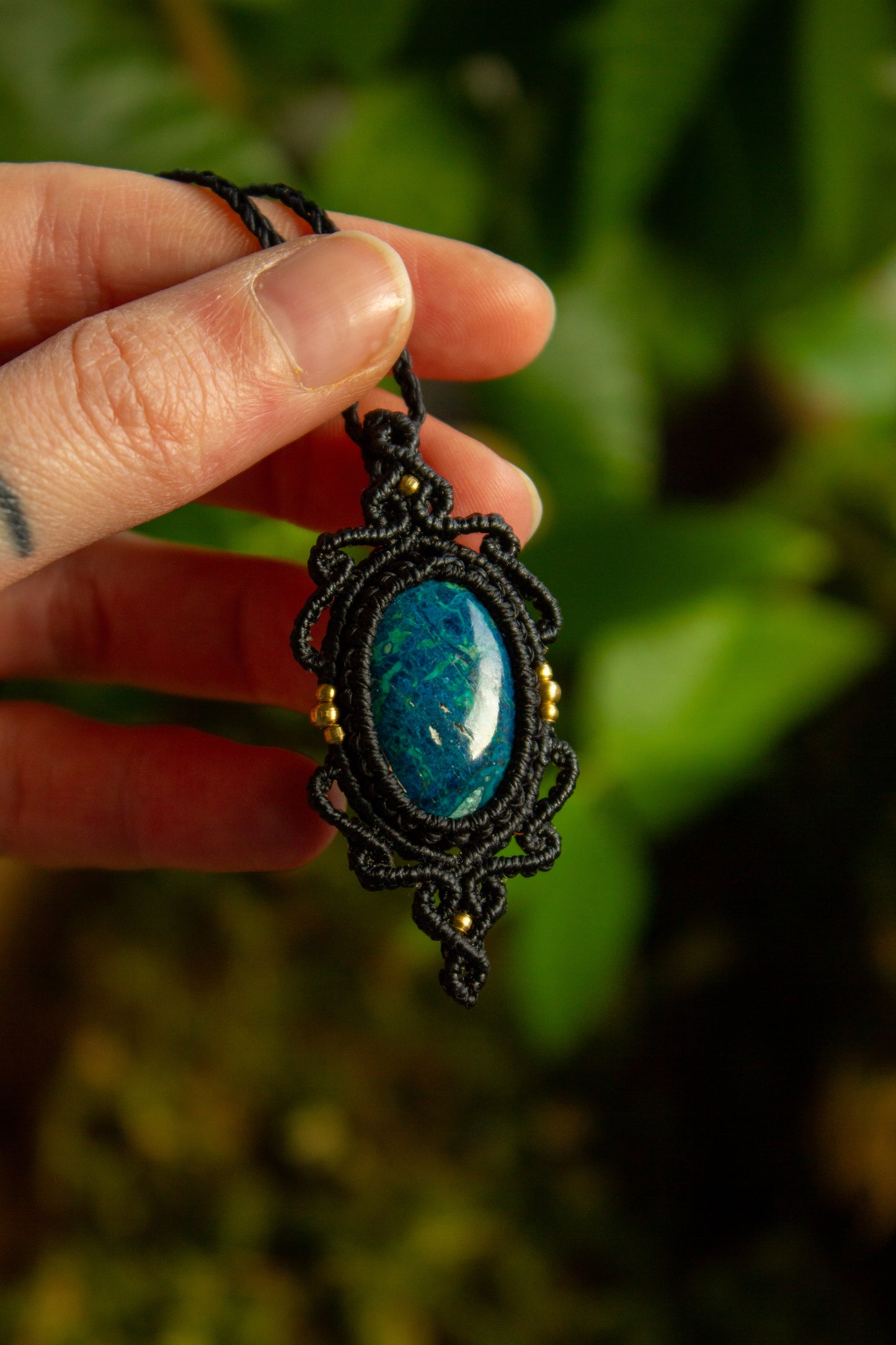 Shattuckite • macrame necklace