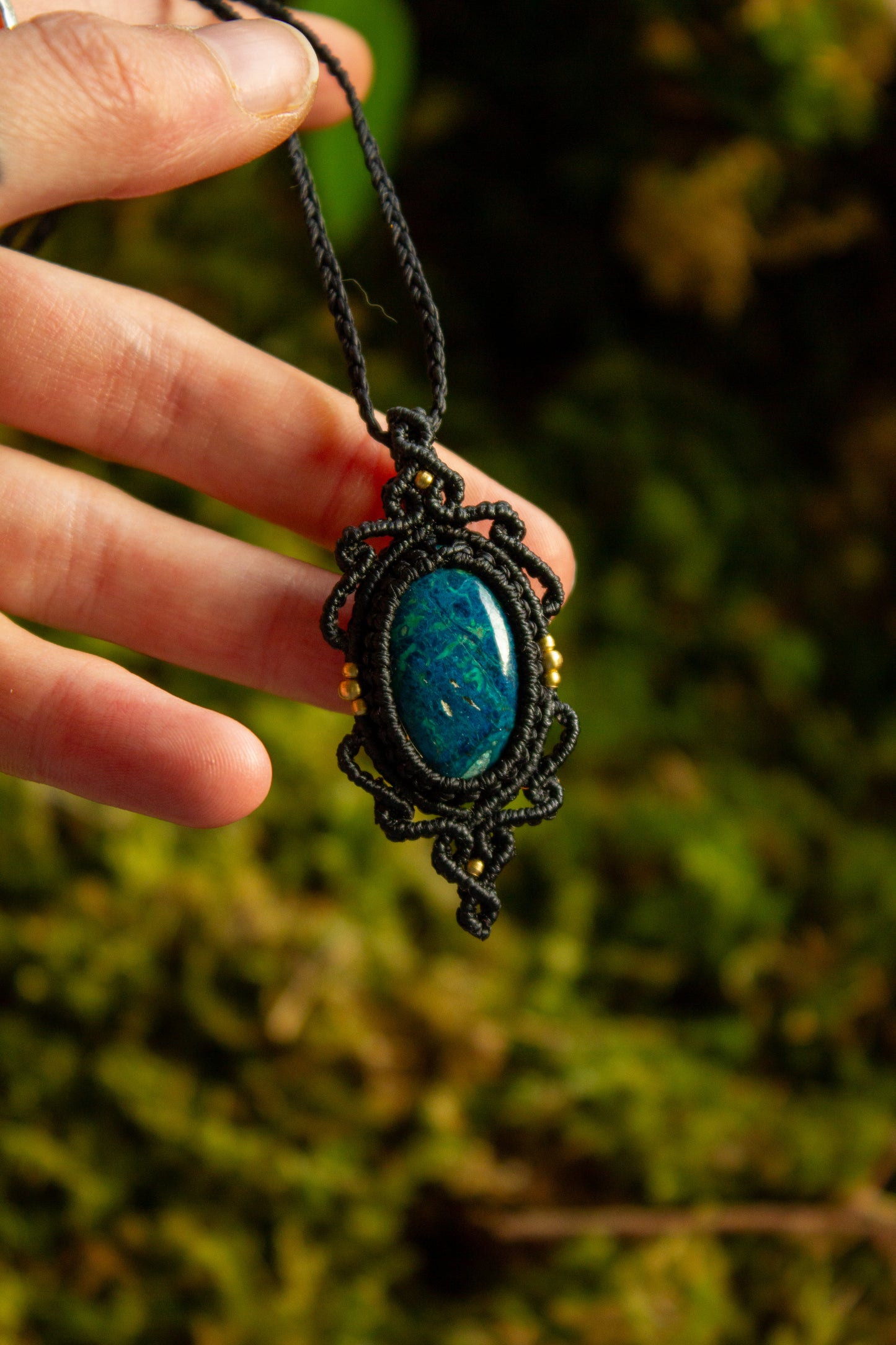 Shattuckite • macrame necklace