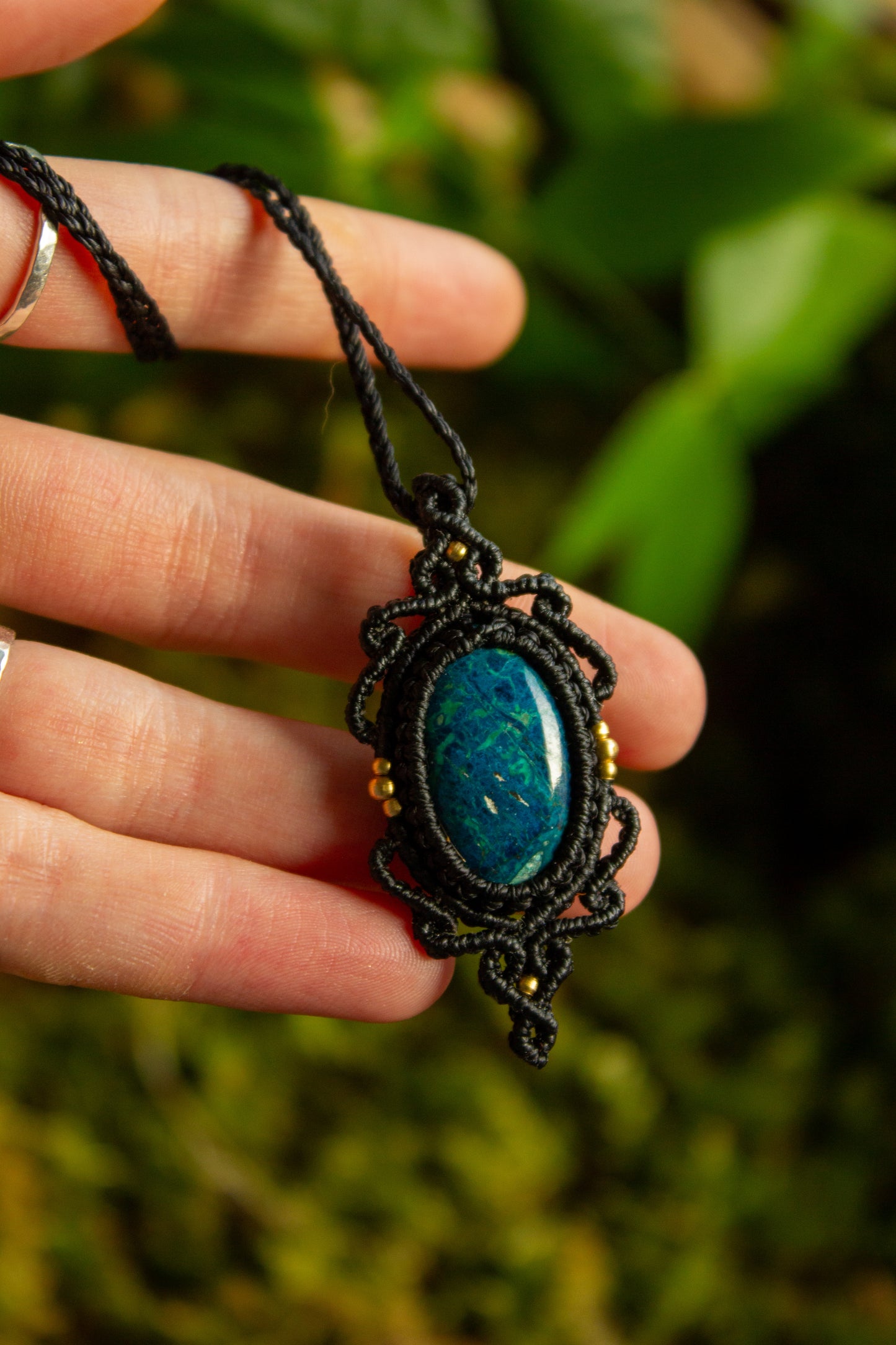 Shattuckite • macrame necklace