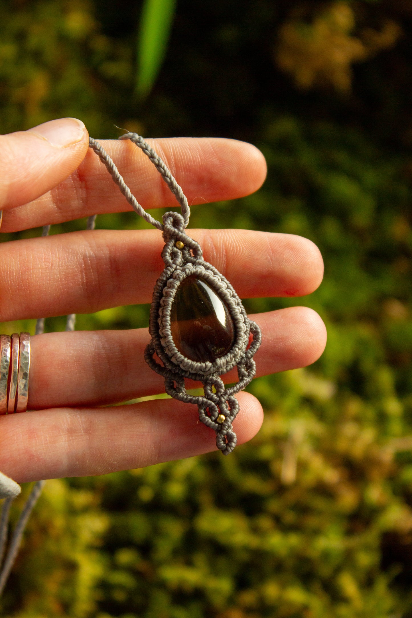 Smoky Quartz • macrame necklace