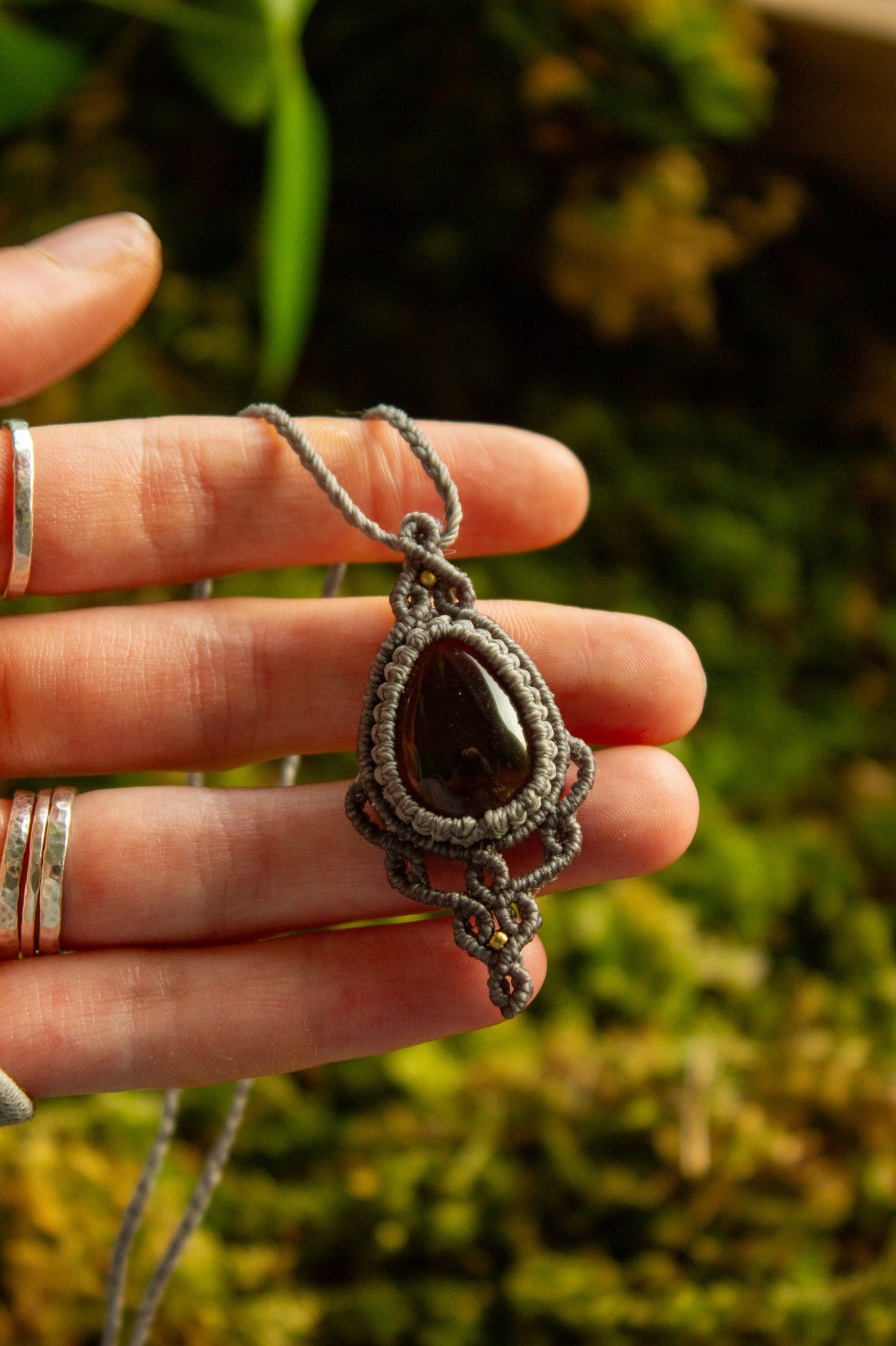 Smoky Quartz • macrame necklace