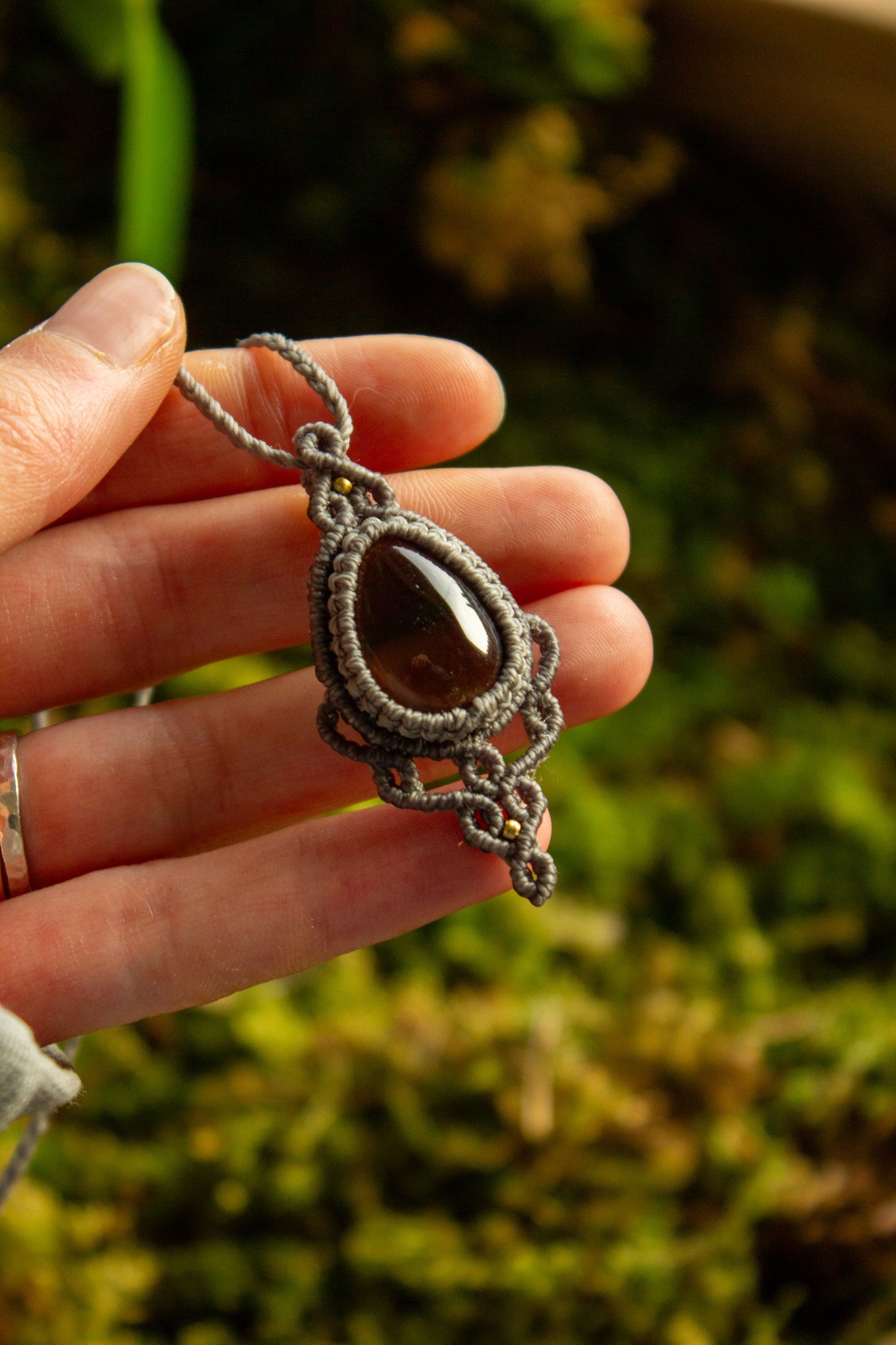 Smoky Quartz • macrame necklace