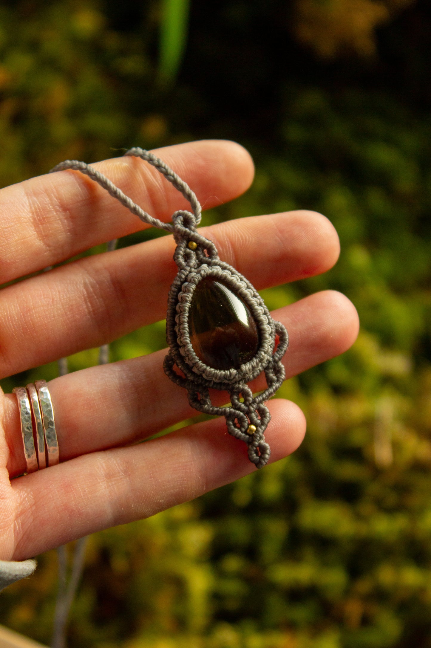 Smoky Quartz • macrame necklace