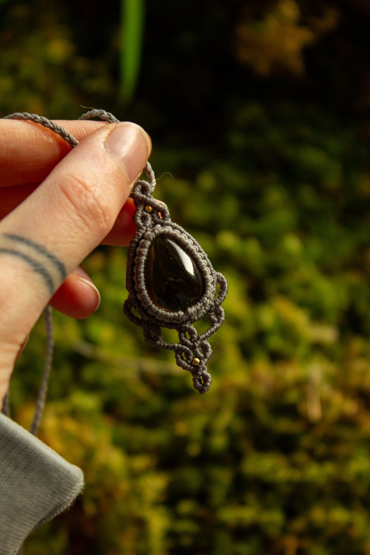Smoky Quartz • macrame necklace
