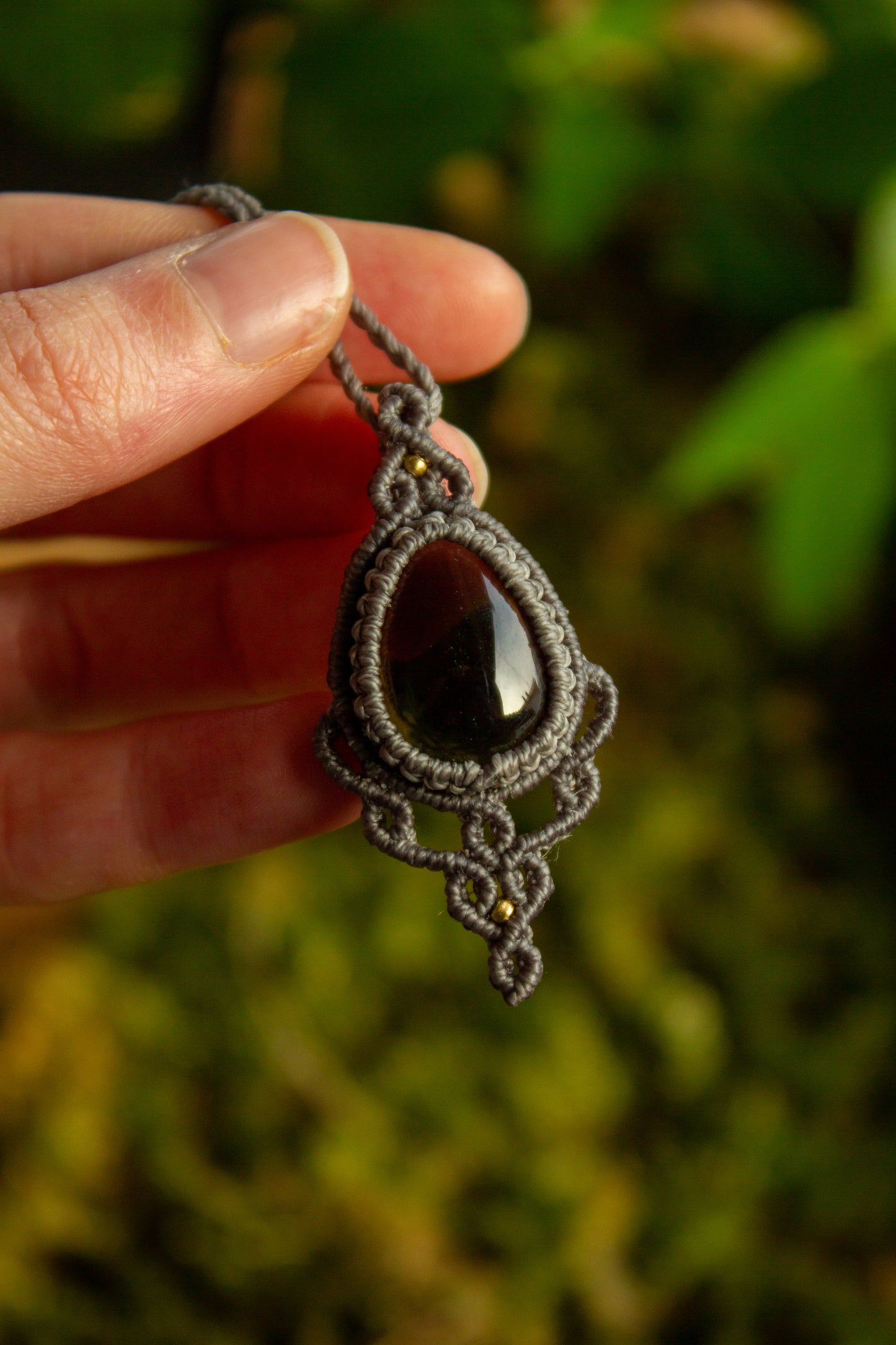 Smoky Quartz • macrame necklace