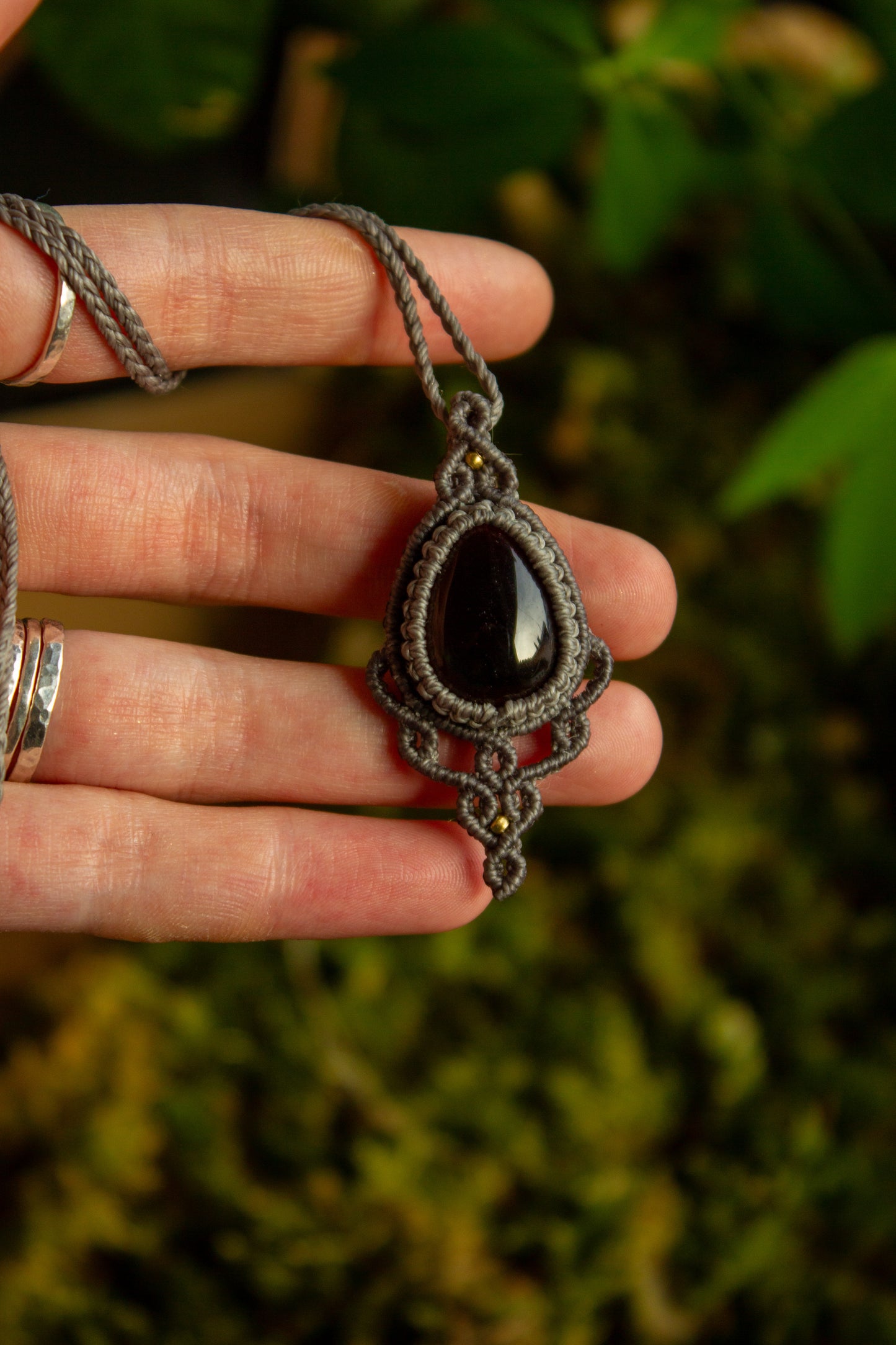 Smoky Quartz • macrame necklace