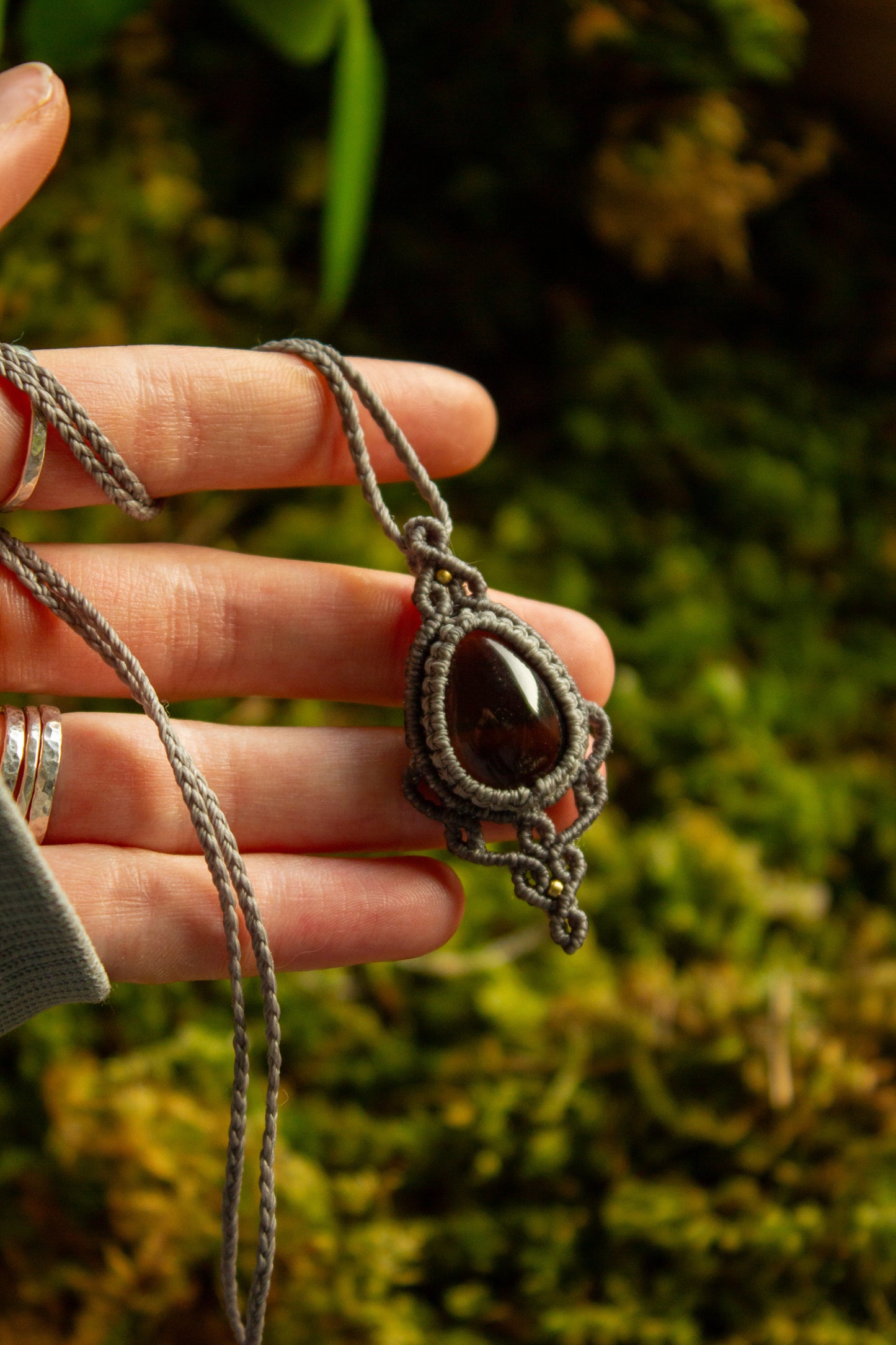 Smoky Quartz • macrame necklace