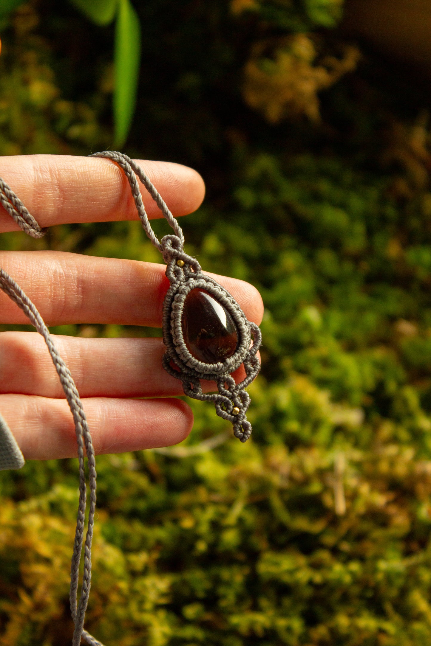 Smoky Quartz • macrame necklace