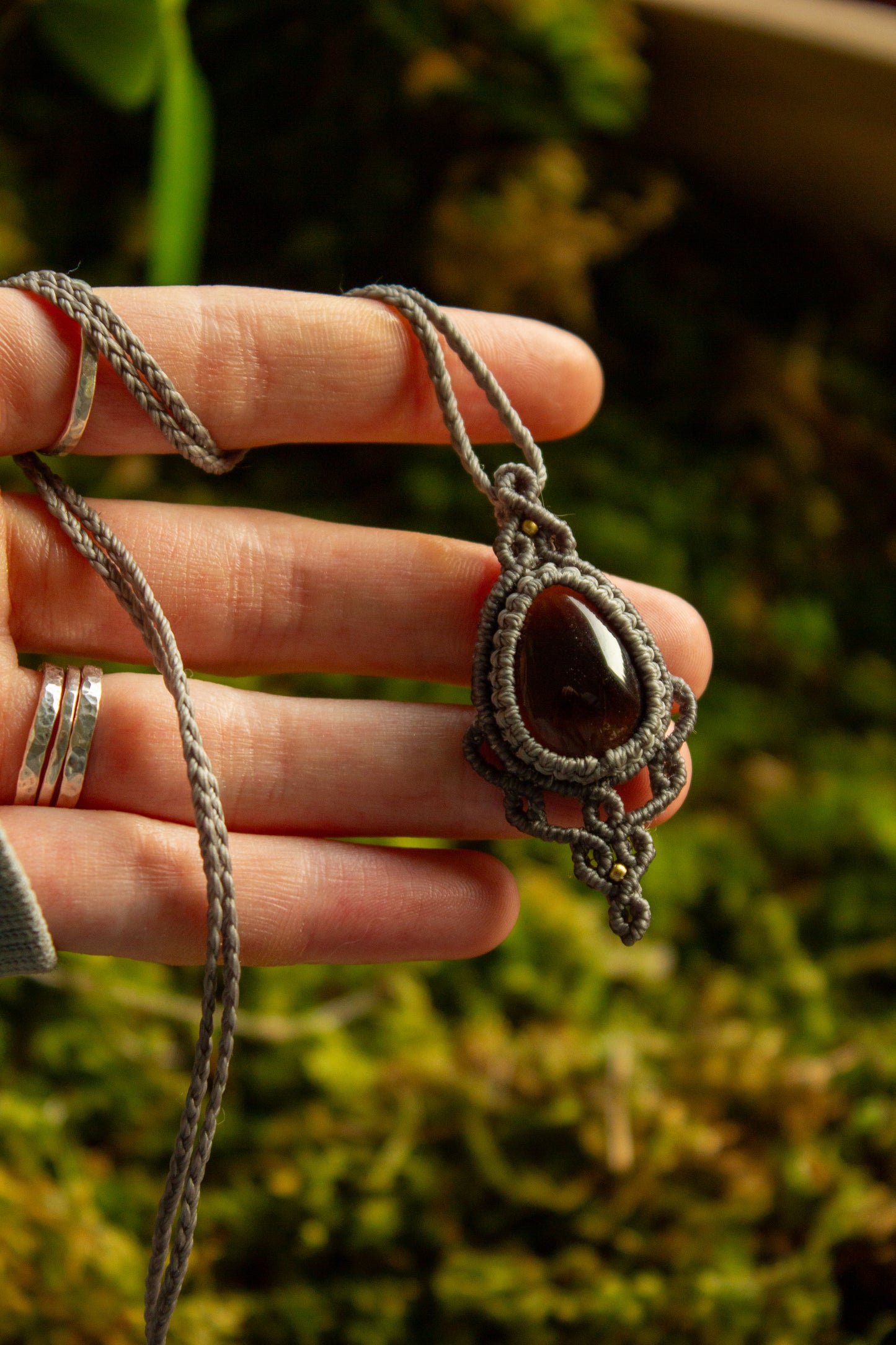 Smoky Quartz • macrame necklace