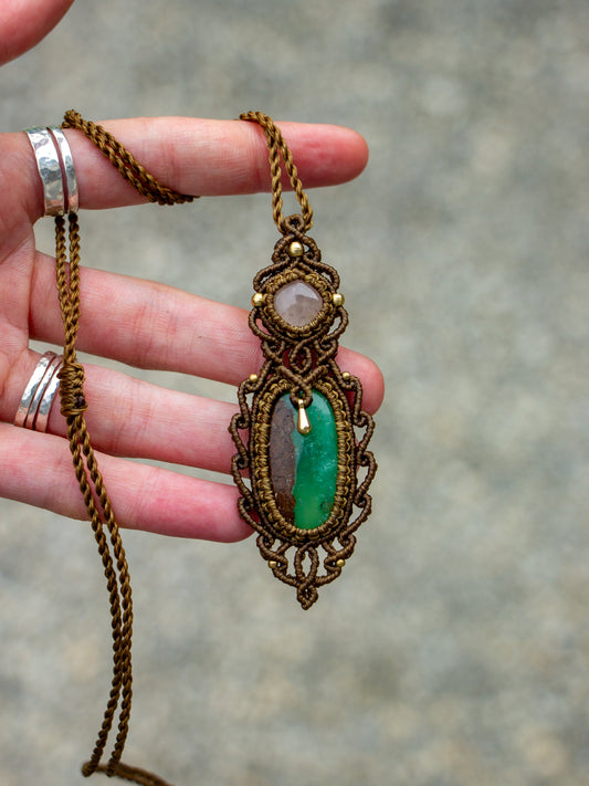 Rose Quartz & Chrysoprase necklace