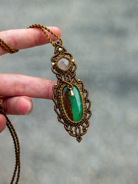 Rose Quartz & Chrysoprase necklace