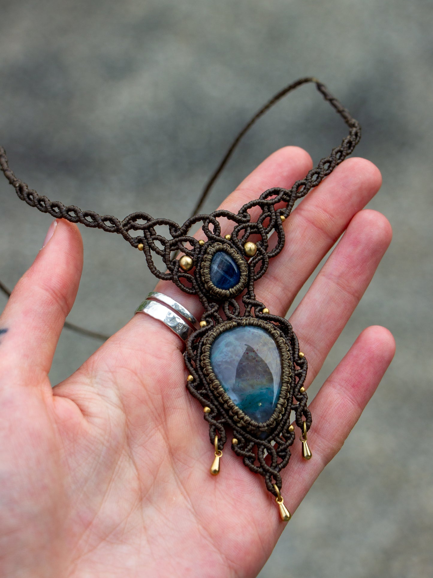 Kyanite & Moss Agate necklace