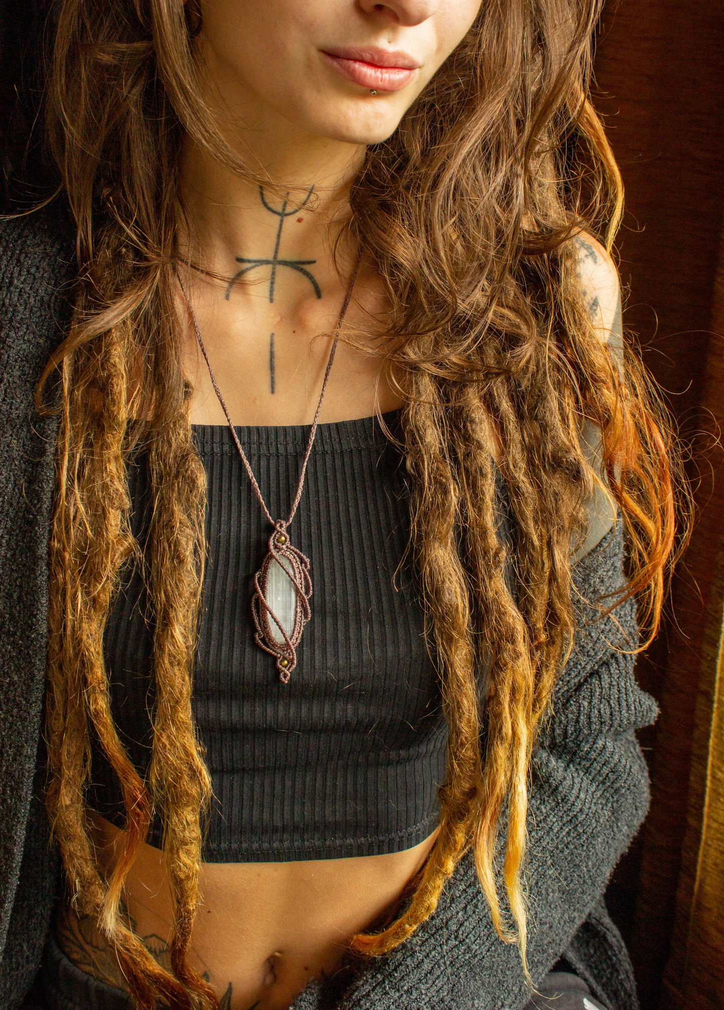 Ruth • Selenite macrame necklace
