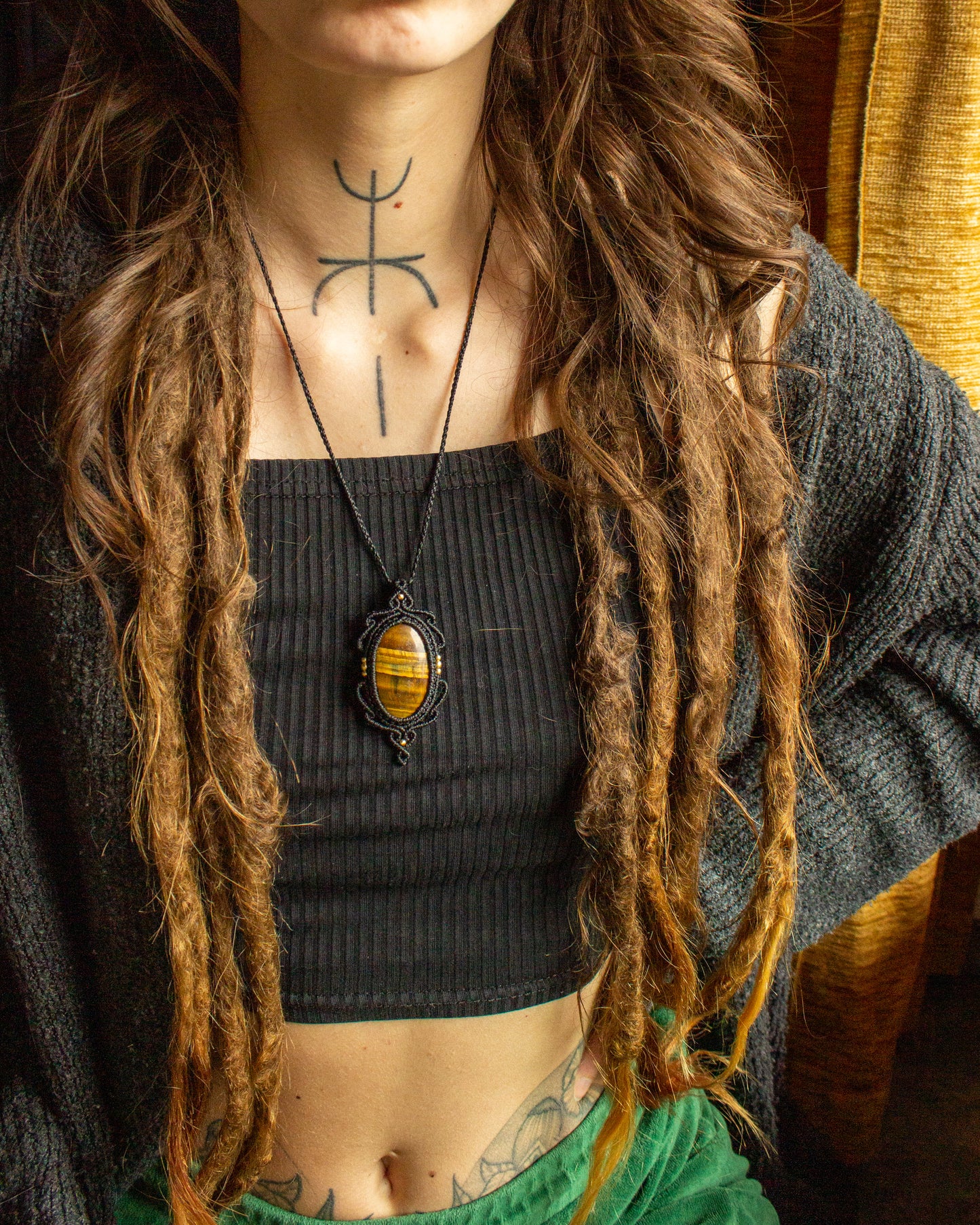 Cadiz • Tigers Eye macrame necklace