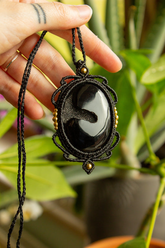 Talisay • Druzy Onyx macrame necklace