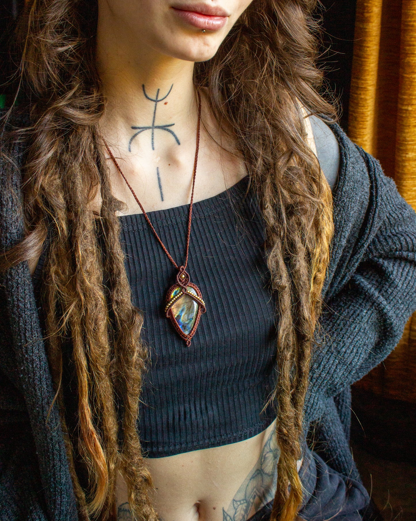 Heredia • Labradorite macrame necklace