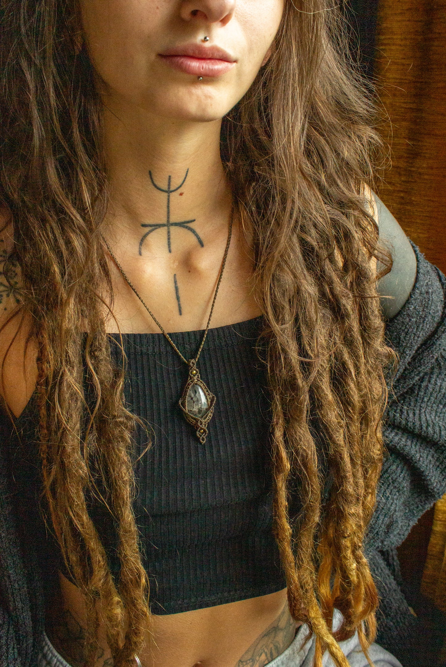 Linda • Rutile Quartz macrame necklace