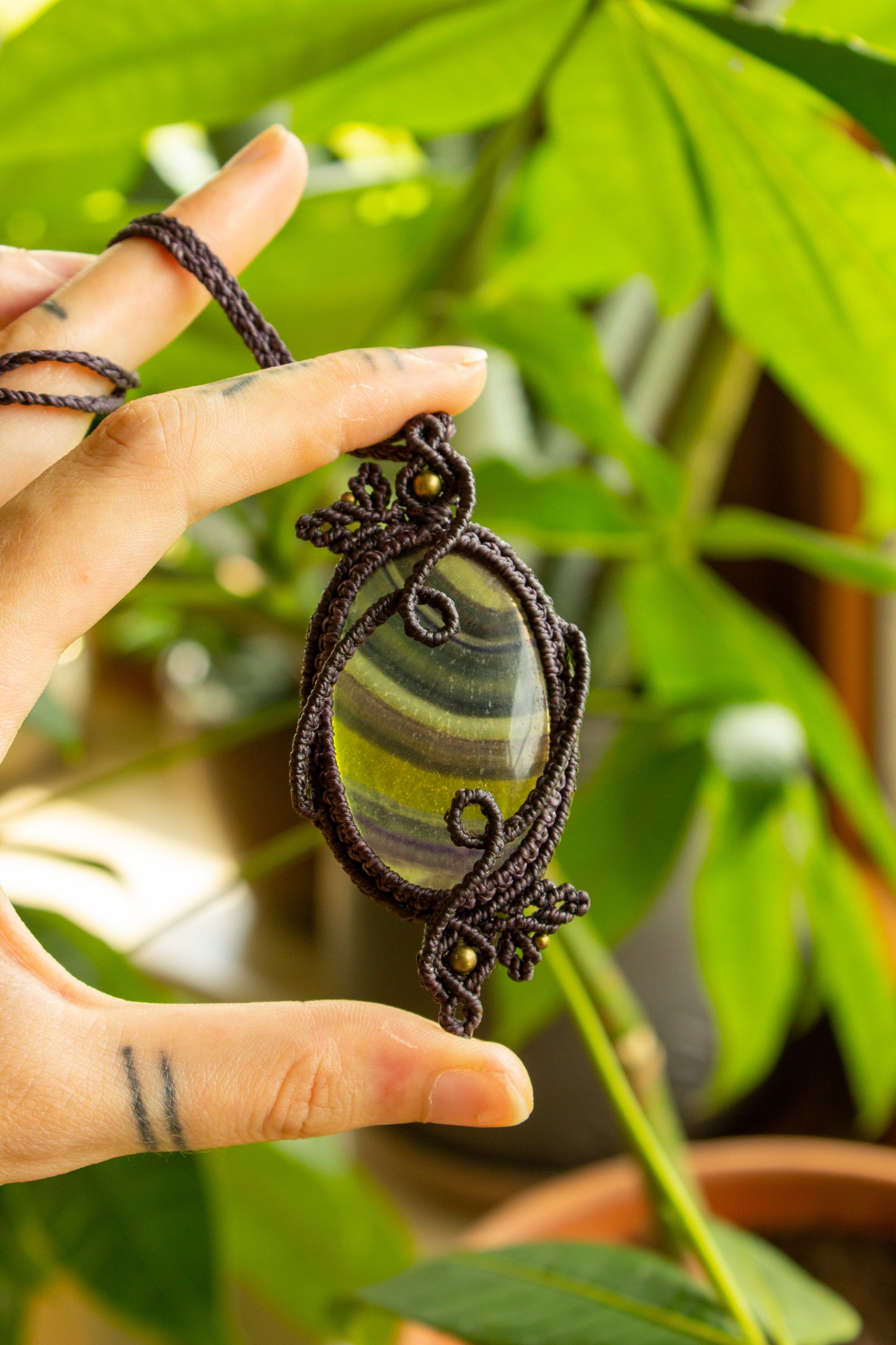 Daya • Fluorite macrame necklace