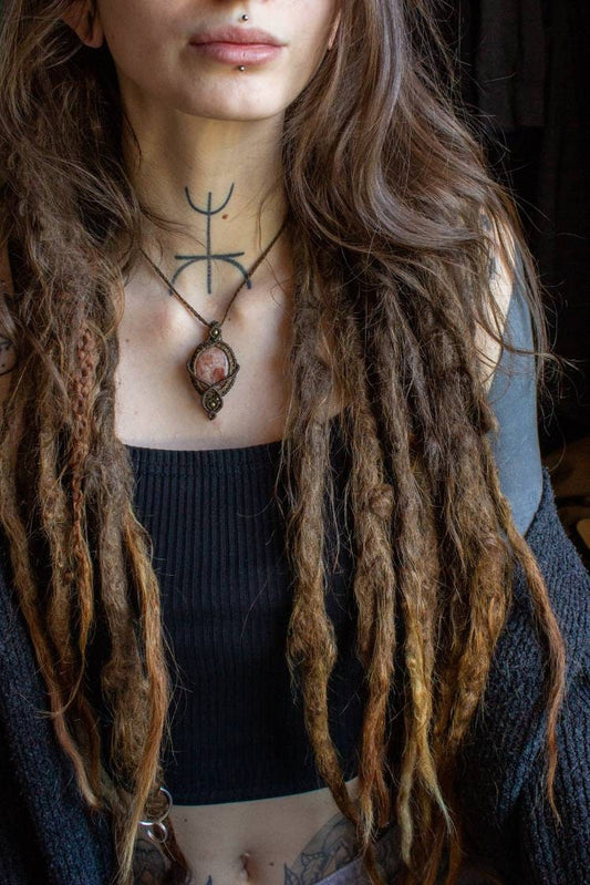 Ruth • Sunstone macrame necklace