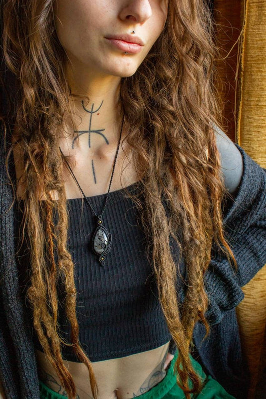 Julija • Rutilated Quartz macrame necklace