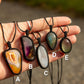 crystal macrame necklace