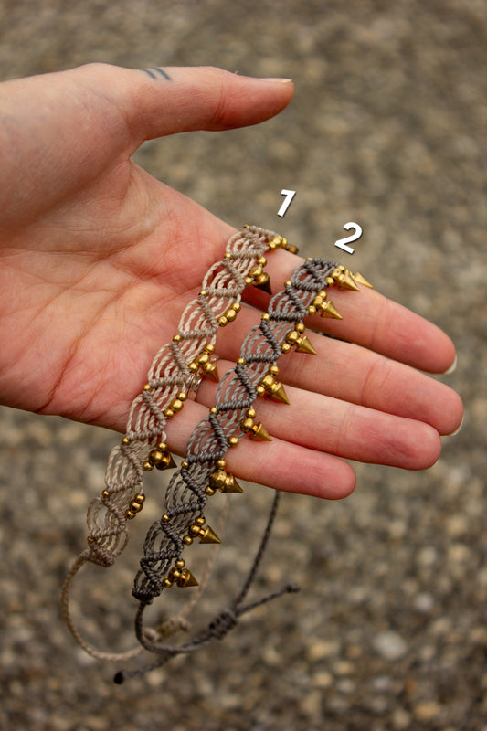 spike macrame anklet