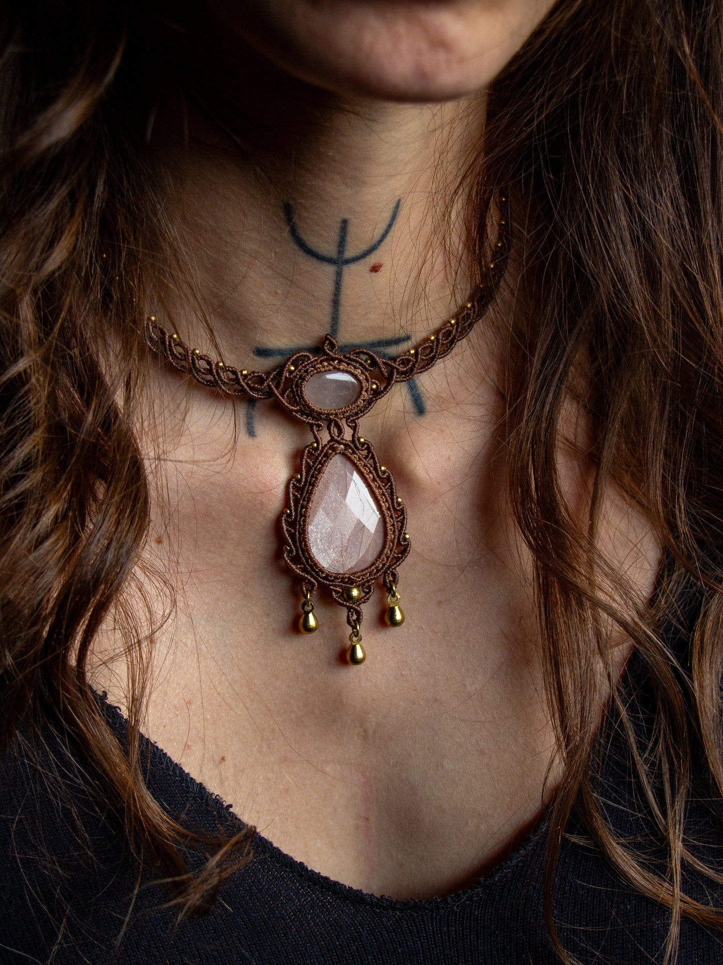 Rose Quartz & Peach Moonstone necklace