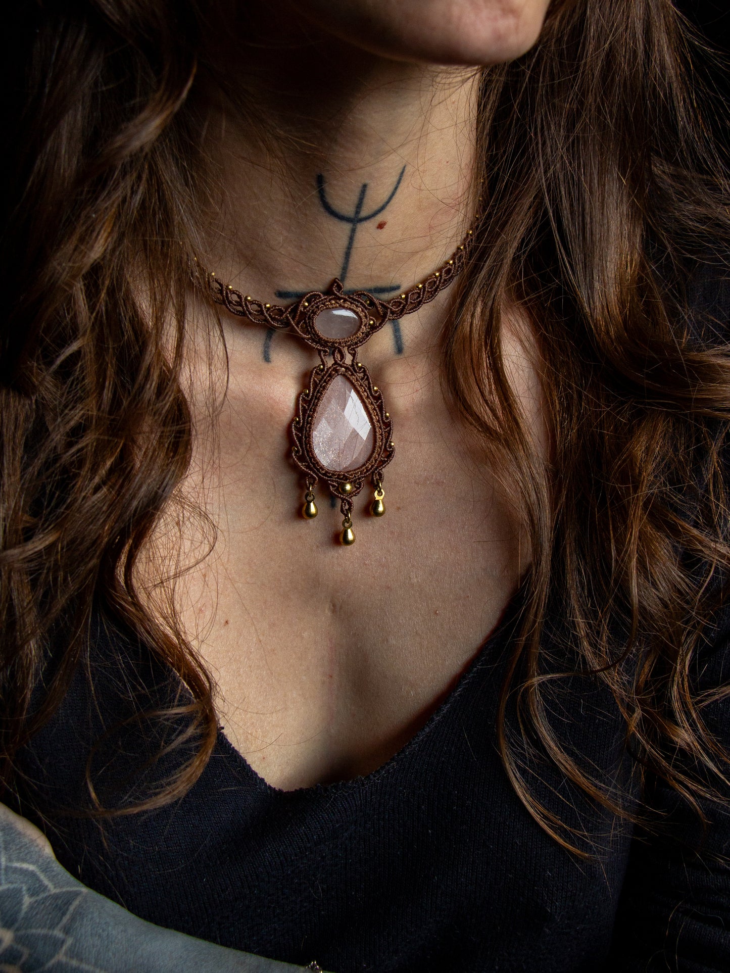 Rose Quartz & Peach Moonstone necklace