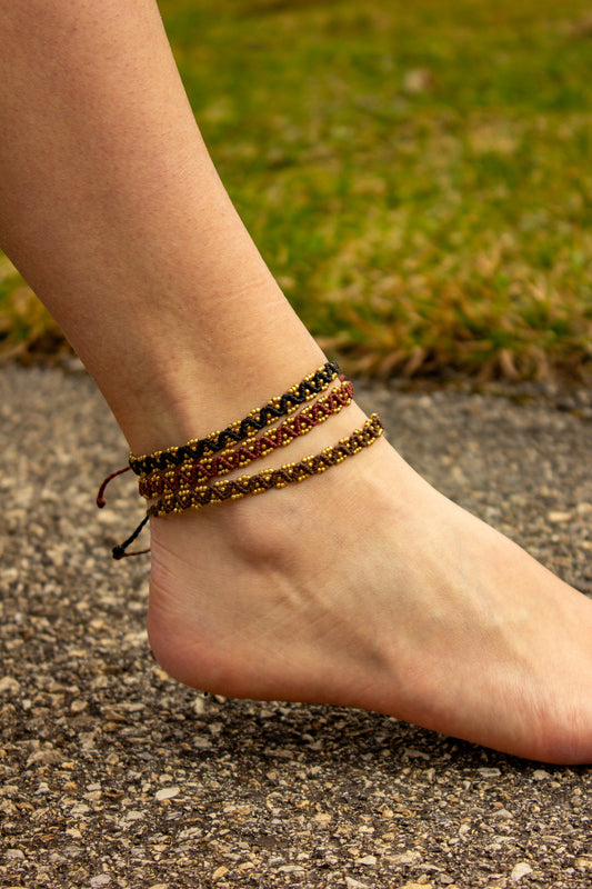 macrame anklet & bracelet