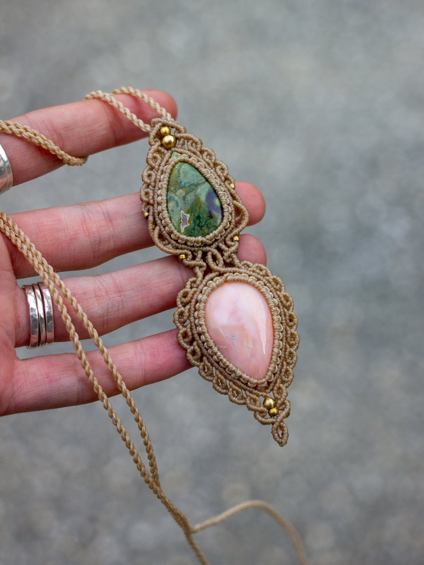 Fruity Jasper & Pink Opal necklace