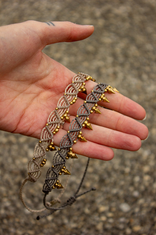 spike macrame anklet