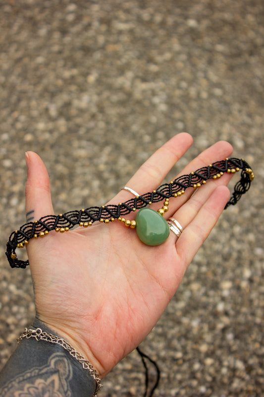 Aventurine • macrame necklace