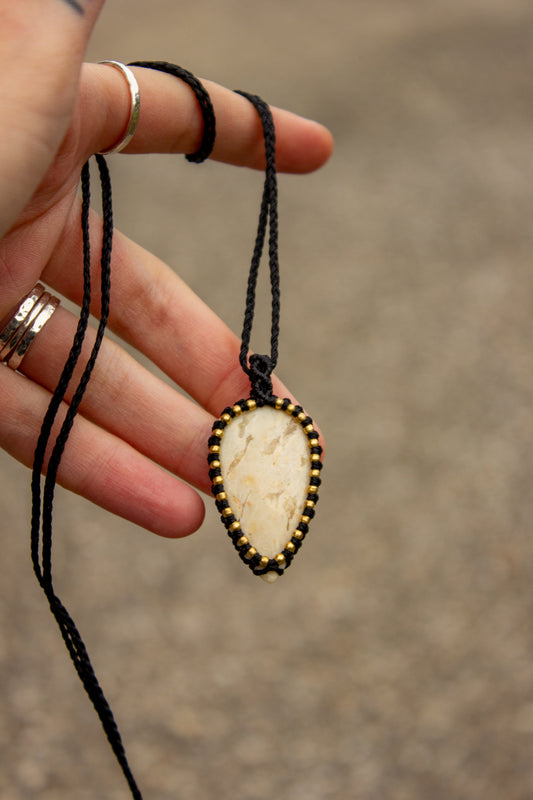 Polka Dot Jasper • macrame necklace