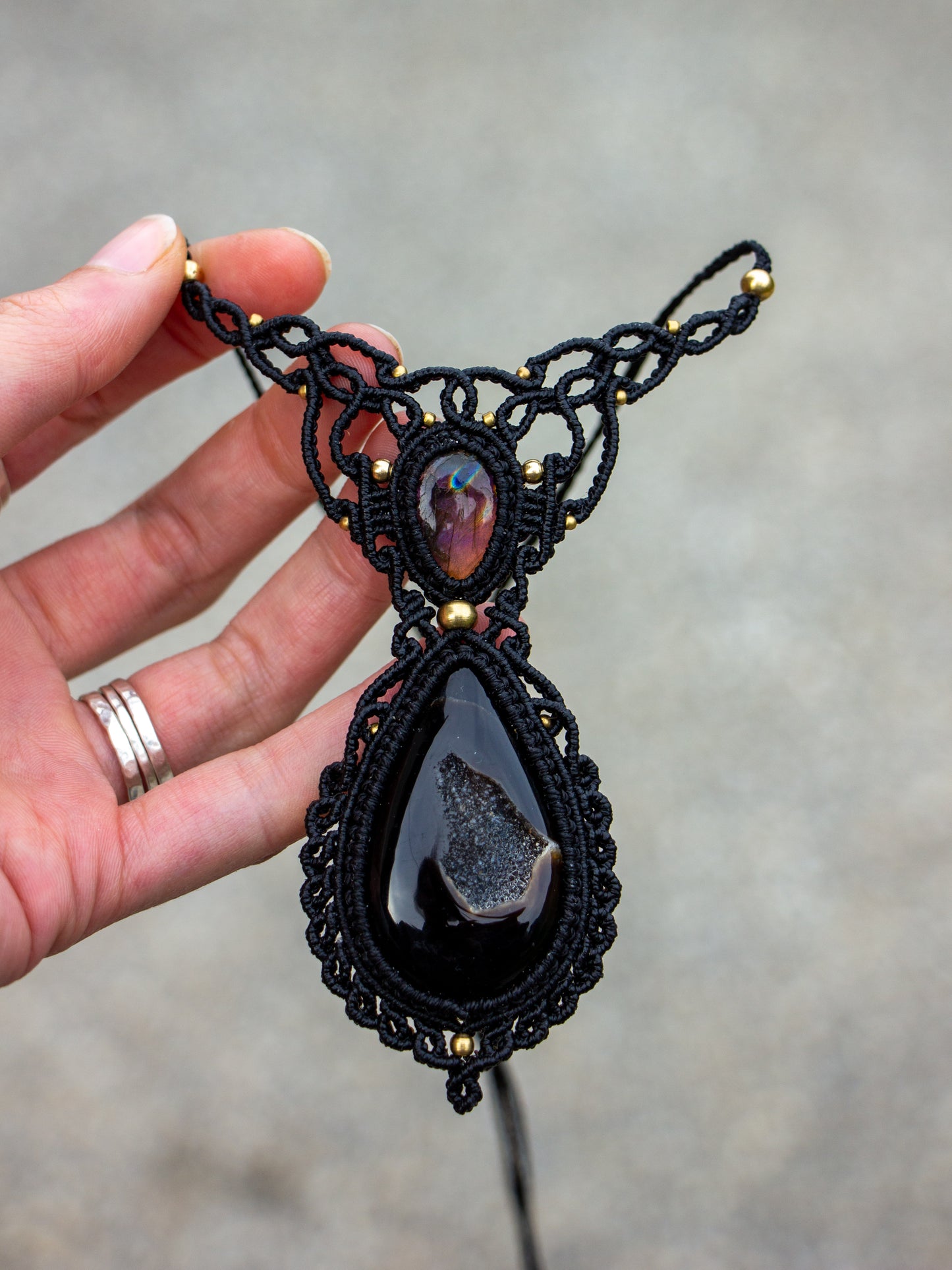 Druzy Onyx & Labradorite necklace