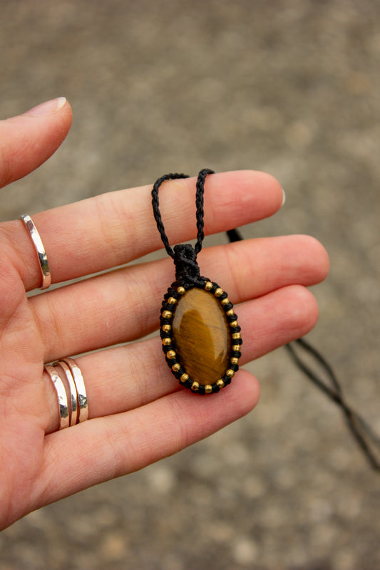Tiger's Eye • macrame necklace