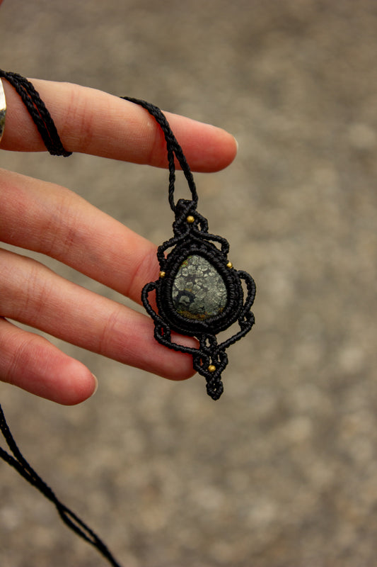 Marcasite • macrame necklace