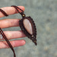 rose cut Peach Moonstone macrame necklace