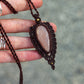 rose cut Peach Moonstone macrame necklace