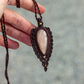 rose cut Peach Moonstone macrame necklace